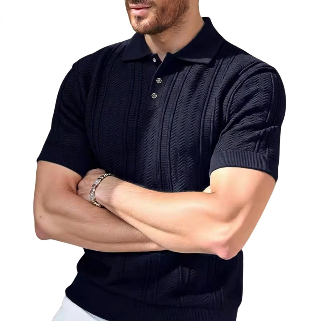 Hombre Polo de Punto con Tapeta de Botones-Shirts for men-Casaluzia