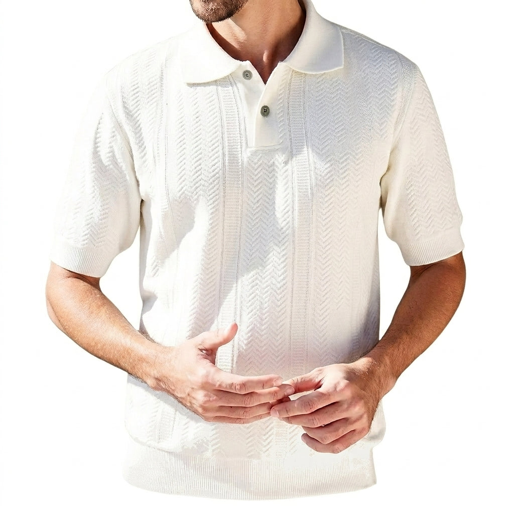 Hombre Polo de Punto con Tapeta de Botones-Shirts for men-Casaluzia