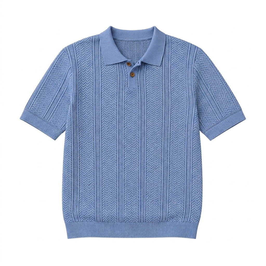 Hombre Polo de Punto con Tapeta de Botones-Shirts for men-Casaluzia