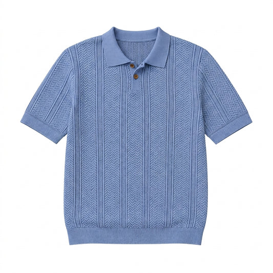 Hombre Polo de Punto con Tapeta de Botones-Shirts for men-Casaluzia