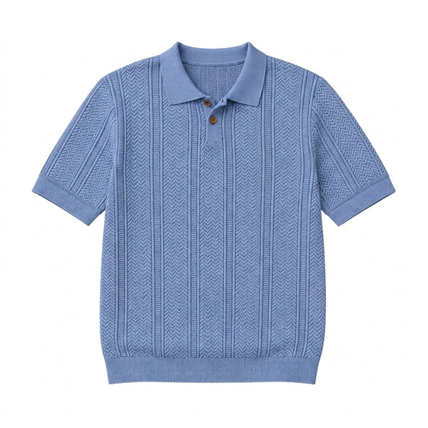 Hombre Polo de Punto con Tapeta de Botones