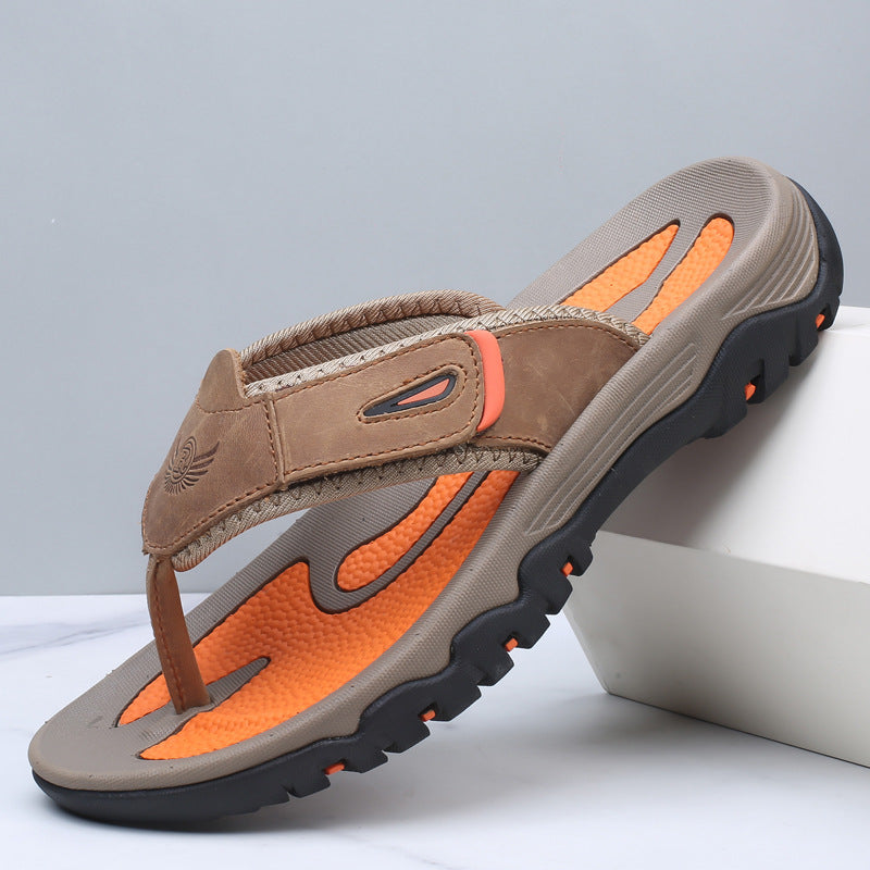 Hombre Sandalias de dedo con correas anchas y suela con relieve-Footwear for men-Casaluzia