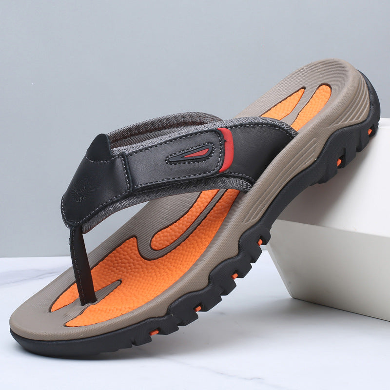 Hombre Sandalias de dedo con correas anchas y suela con relieve-Footwear for men-Casaluzia