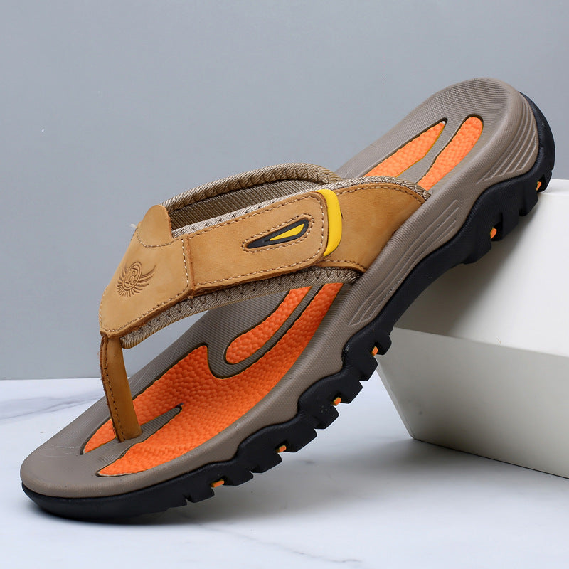 Hombre Sandalias de dedo con correas anchas y suela con relieve-Footwear for men-Casaluzia