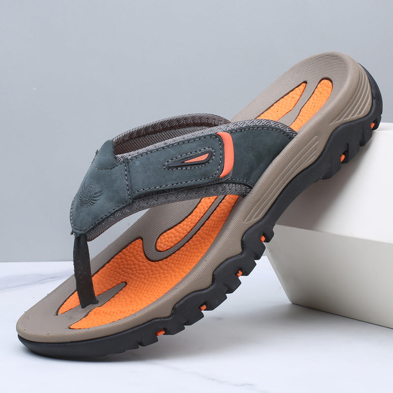 Hombre Sandalias de dedo con correas anchas y suela con relieve-Footwear for men-Casaluzia