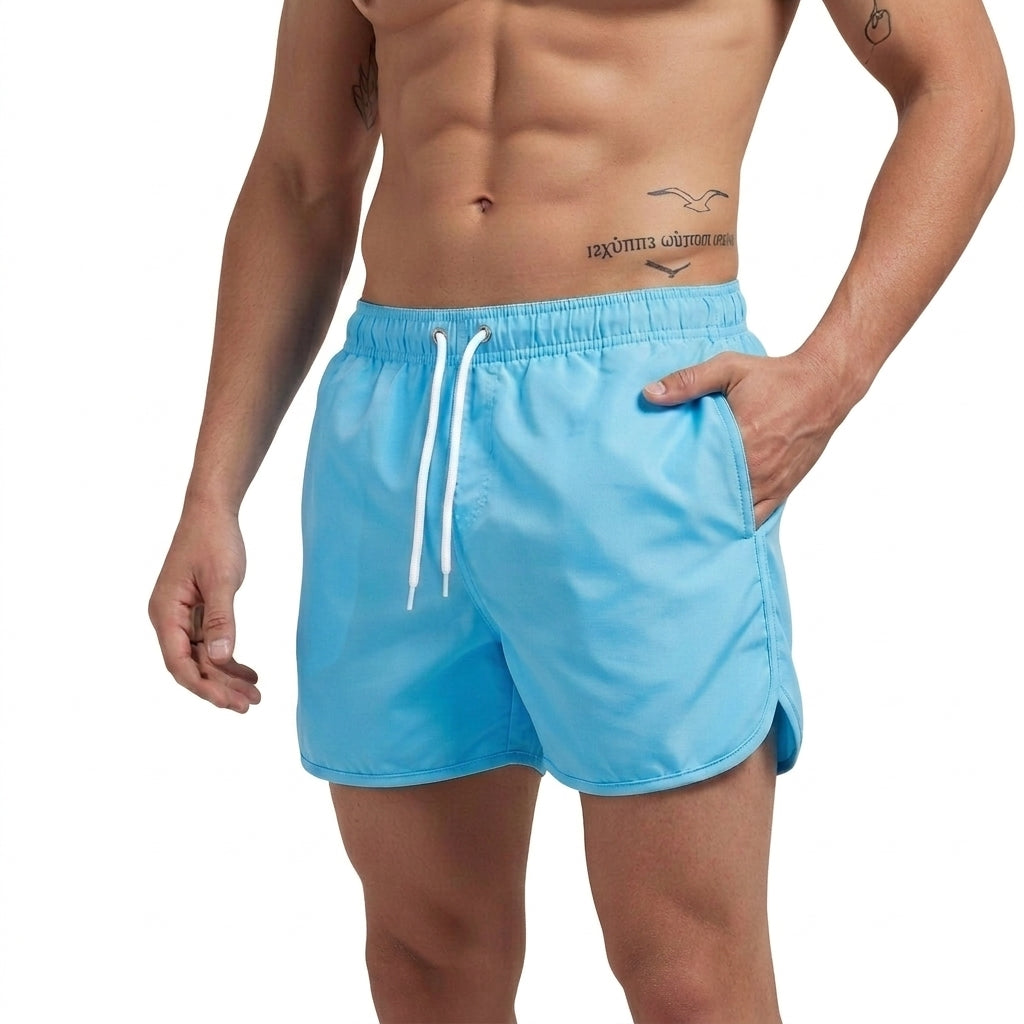 Hombres Bañador con Cintura Elástica y Aberturas Laterales-Swimwear for men-Casaluzia