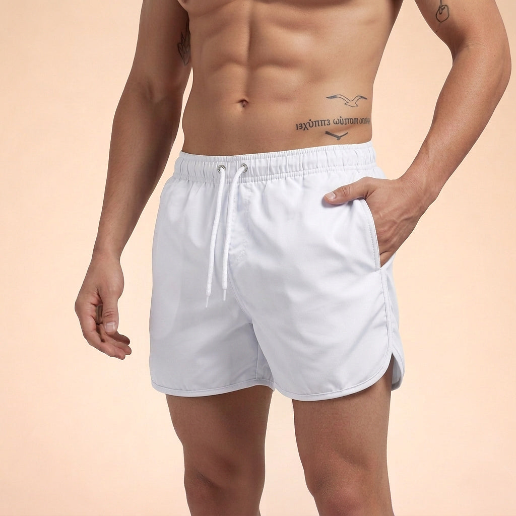 Hombres Bañador con Cintura Elástica y Aberturas Laterales-Swimwear for men-Casaluzia