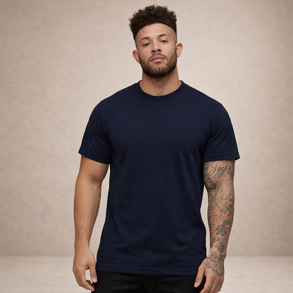 Hombres Camiseta de corte ajustado con cuello redondo y manga corta-t-shirt for men-Casaluzia