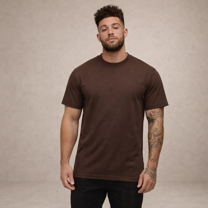 Hombres Camiseta de corte ajustado con cuello redondo y manga corta-t-shirt for men-Casaluzia