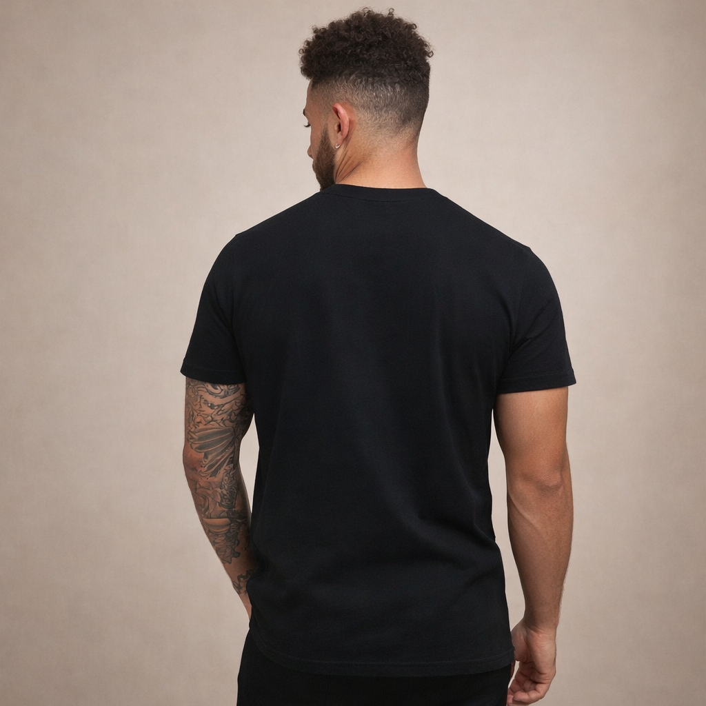Hombres Camiseta de corte ajustado con cuello redondo y manga corta-t-shirt for men-Casaluzia