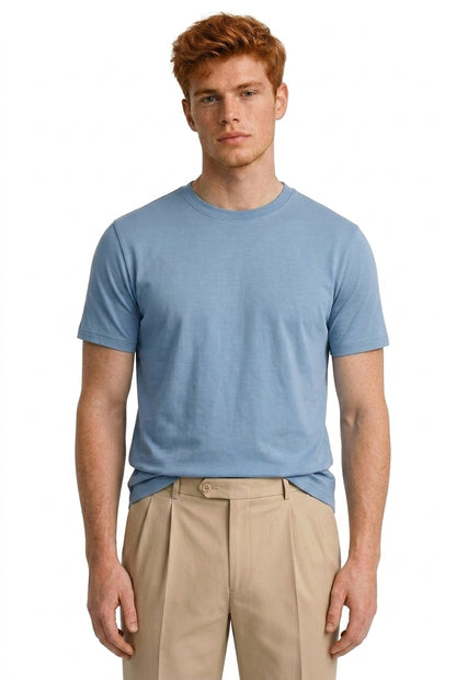 Hombres Camiseta de corte regular con cuello redondo y manga corta-t-shirt for men-Casaluzia