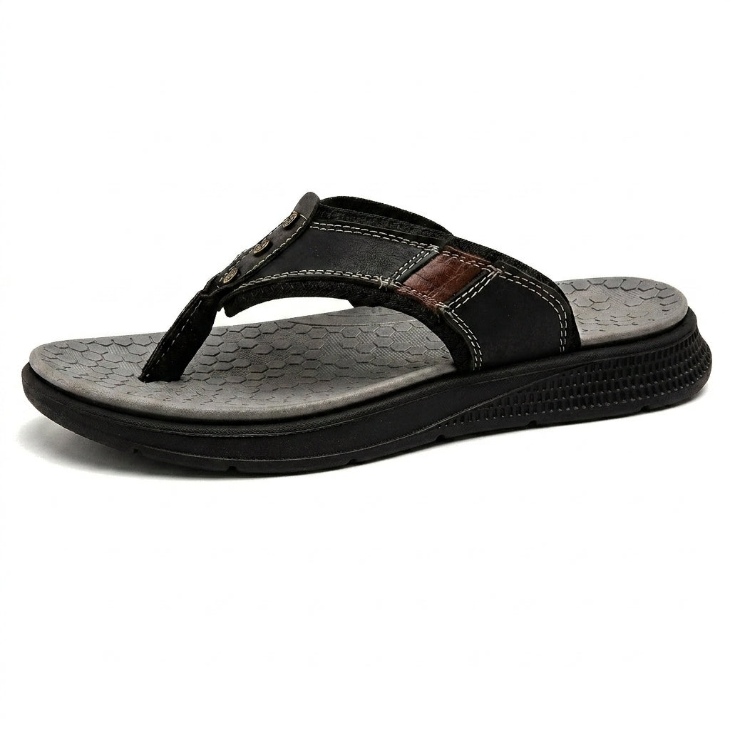 Hombres Sandalias de dedo con detalles metálicos y suela con relieve-Footwear for men-Casaluzia