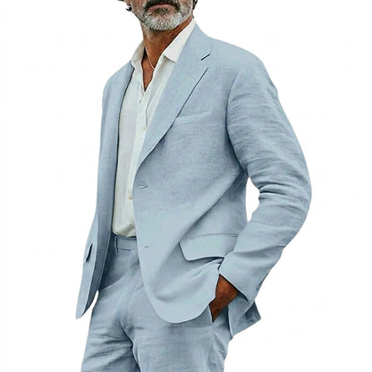 Hombres Traje de dos piezas con chaqueta de solapas de muesca y pantalones con trabillas-Sets for Men-Casaluzia