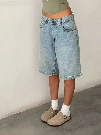Jorts de mezclilla de tiro alto para mujer-Shorts for women-Casaluzia