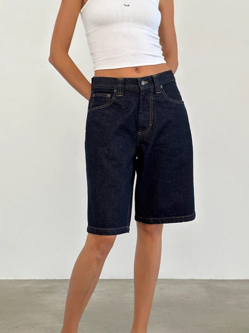 Jorts de mezclilla de tiro alto para mujer-Shorts for women-Casaluzia