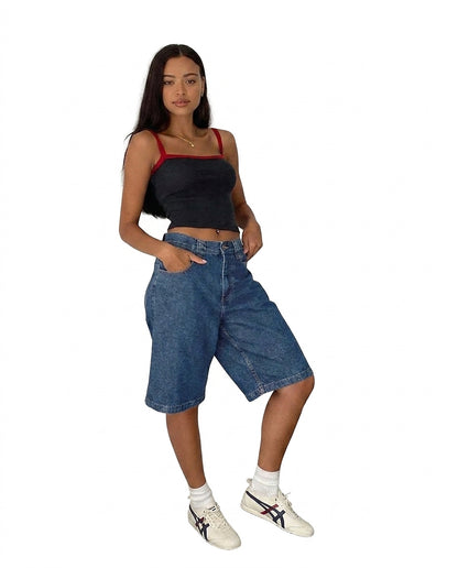Jorts de mezclilla de tiro alto para mujer-Shorts for women-Casaluzia