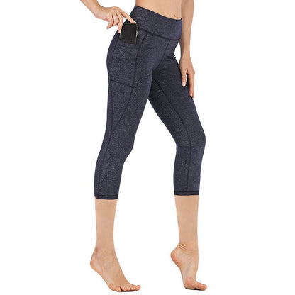 Leggings capri de talle alto para mujer con bolsillo-Leggings for women-Casaluzia