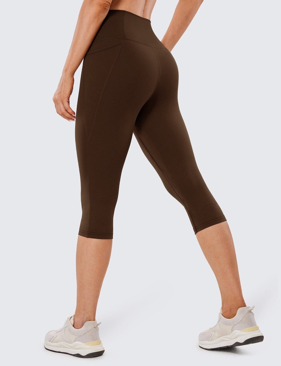 Leggings capri de talle alto para mujer con bolsillo lateral-Leggings for women-Casaluzia