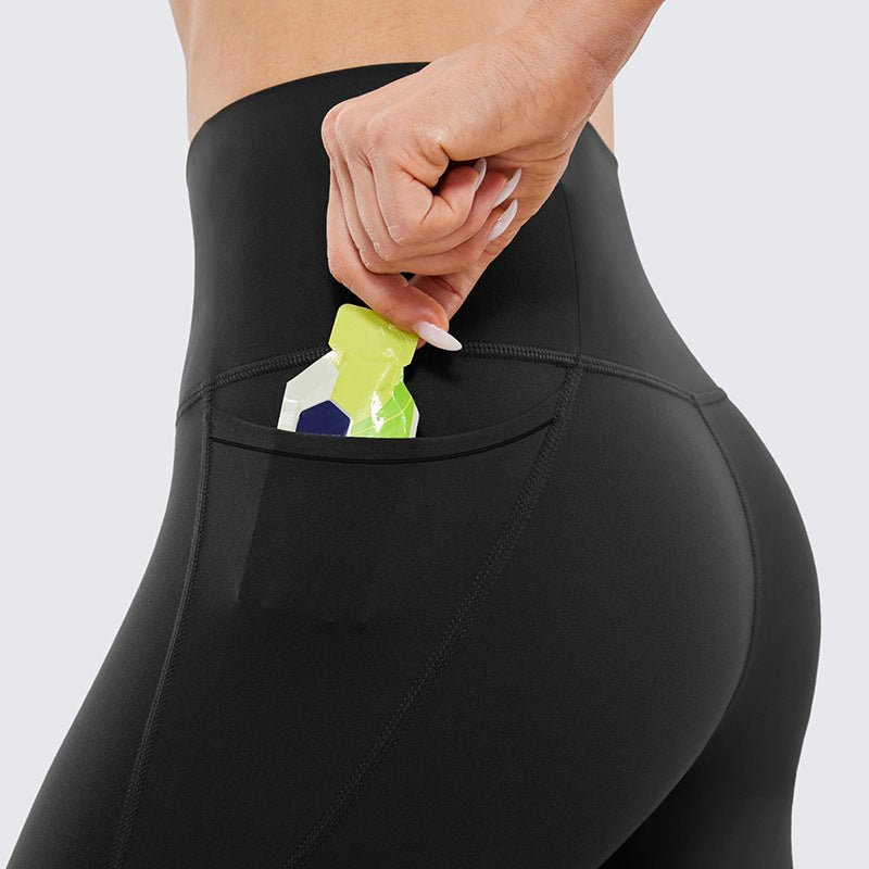 Leggings capri de talle alto para mujer con bolsillo lateral-Leggings for women-Casaluzia