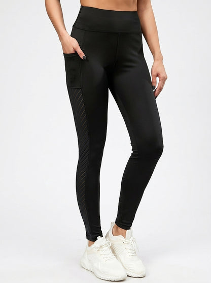 Leggings de talle alto con paneles de malla para mujer-Leggings for women-Casaluzia