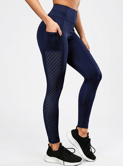 Leggings de talle alto con paneles de malla para mujer-Leggings for women-Casaluzia