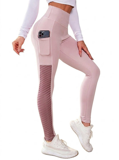 Leggings de talle alto con paneles de malla para mujer-Leggings for women-Casaluzia
