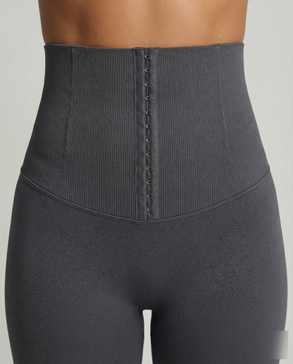 Leggings mujer de tiro alto con cierre de corchetes-Leggings for women-Casaluzia
