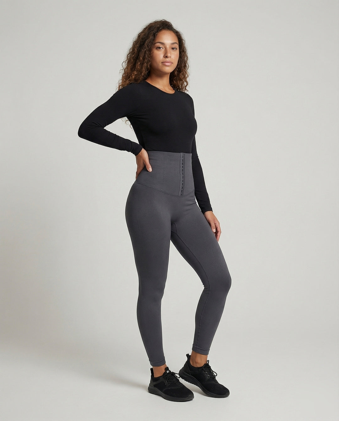 Leggings mujer de tiro alto con cierre de corchetes-Leggings for women-Casaluzia
