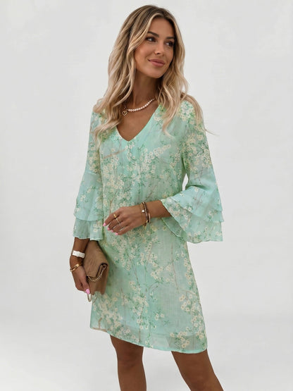 Minivestido con estampado de mármol para mujer-Mini Dress-Casaluzia
