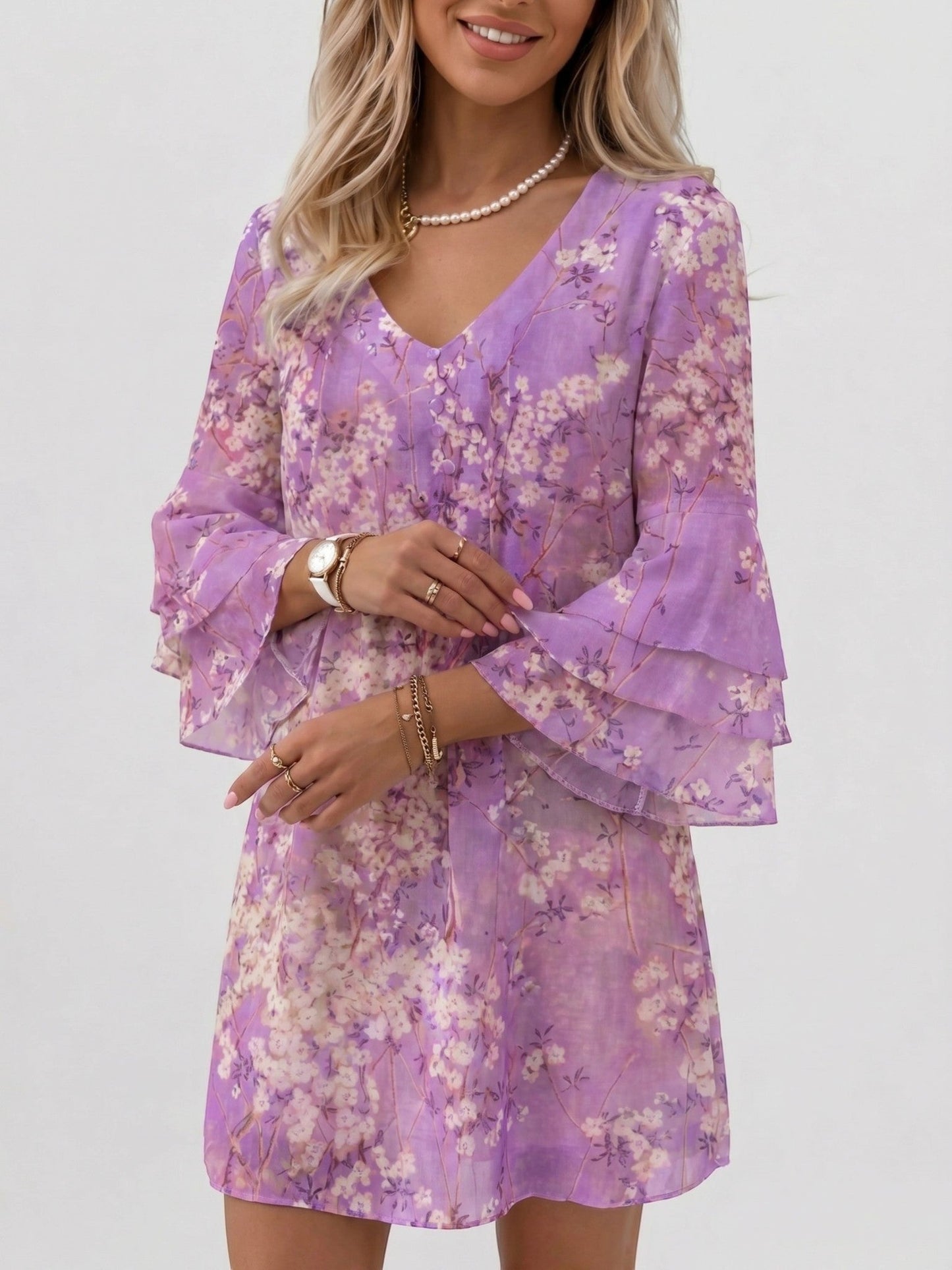 Minivestido con estampado de mármol para mujer-Mini Dress-Casaluzia