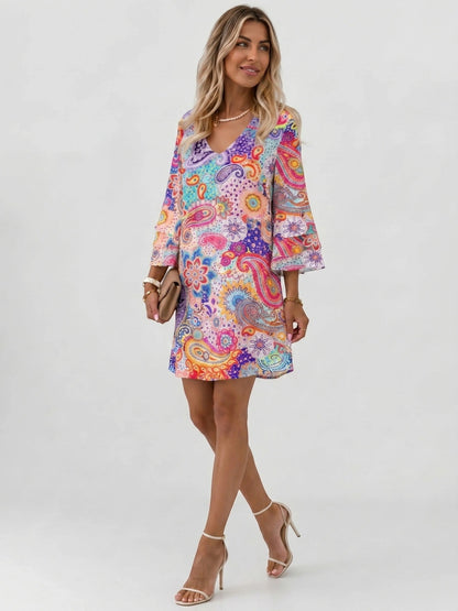 Minivestido con estampado de mármol para mujer-Mini Dress-Casaluzia