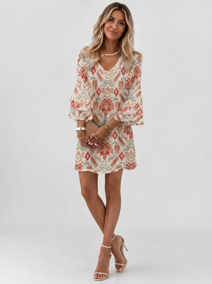 Minivestido con estampado de mármol para mujer-Mini Dress-Casaluzia