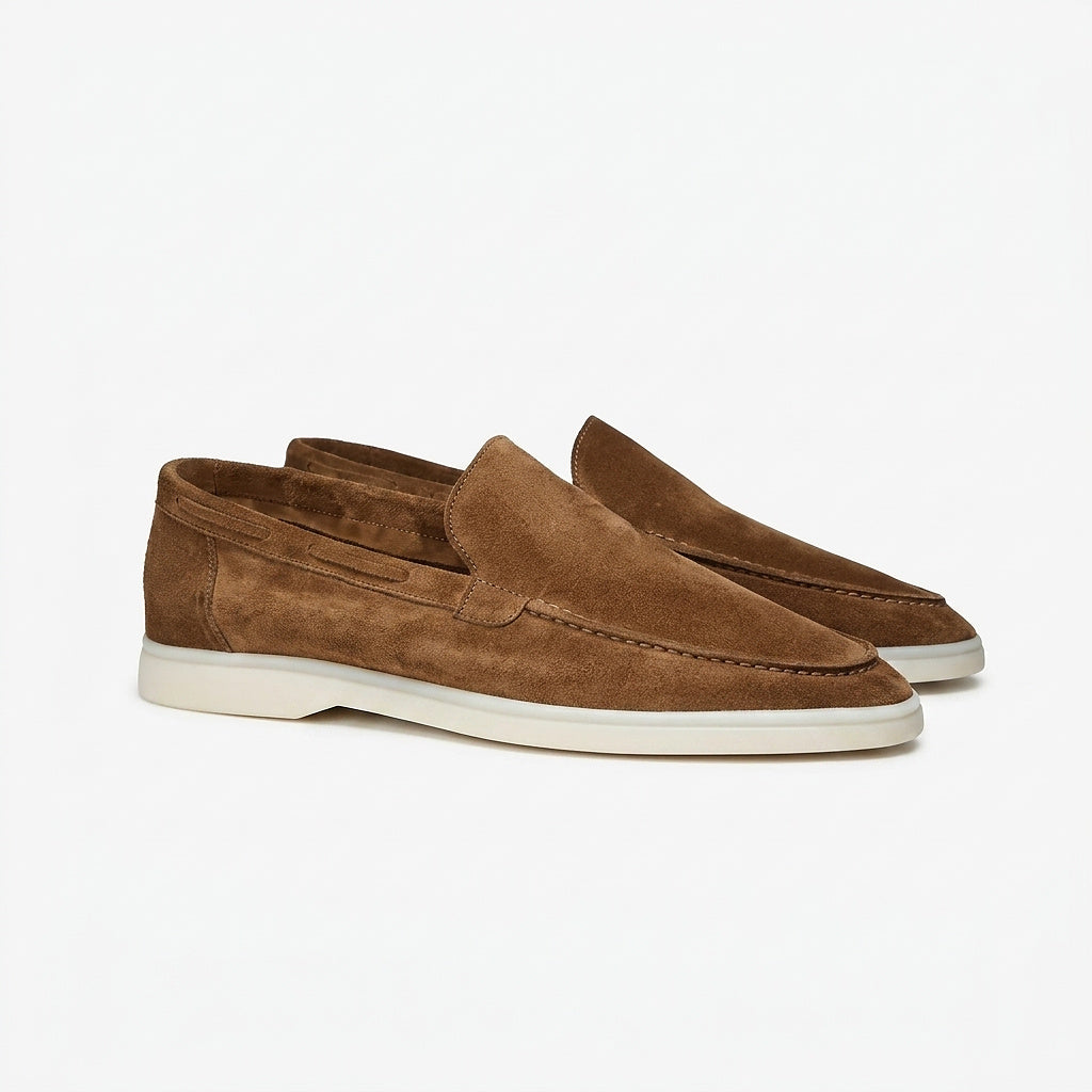 Mocasines de gamuza con punta moc-toe para hombre-Footwear for men-Casaluzia