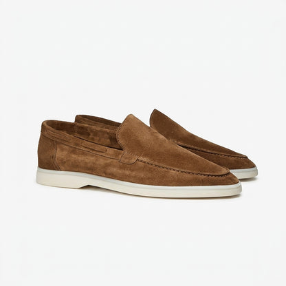 Mocasines de gamuza con punta moc-toe para hombre-Footwear for men-Casaluzia