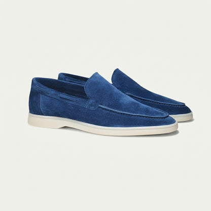 Mocasines de gamuza con punta moc-toe para hombre-Footwear for men-Casaluzia