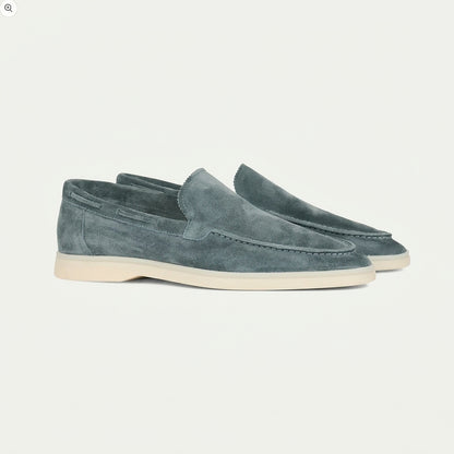Mocasines de gamuza con punta moc-toe para hombre-Footwear for men-Casaluzia