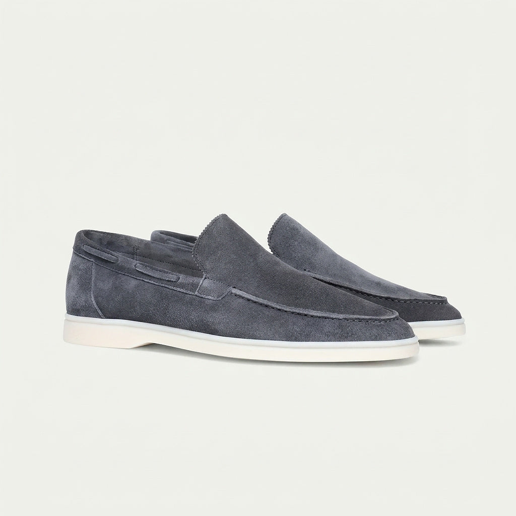 Mocasines de gamuza con punta moc-toe para hombre-Footwear for men-Casaluzia