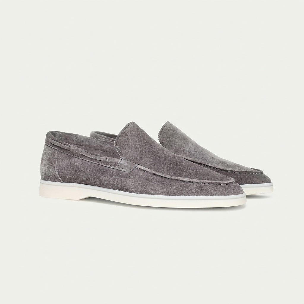 Mocasines de gamuza con punta moc-toe para hombre-Footwear for men-Casaluzia