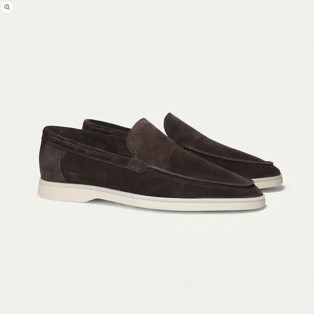 Mocasines de gamuza con punta moc-toe para hombre-Footwear for men-Casaluzia