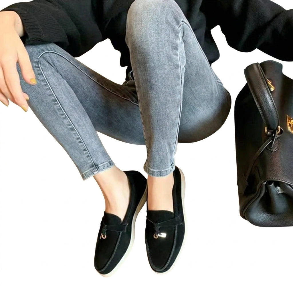 Mocasines de mujer con borlas y suela plana-Footwear for women-Casaluzia
