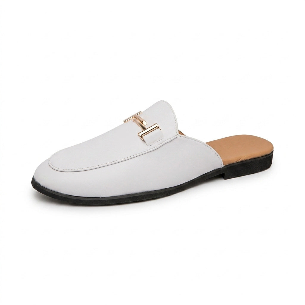 Mocasines destalonados con hebilla metálica para hombre-Footwear for men-Casaluzia