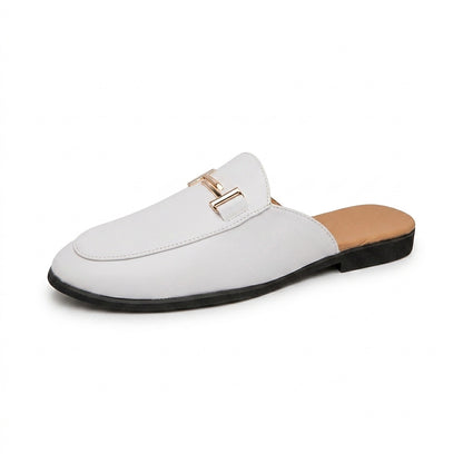 Mocasines destalonados con hebilla metálica para hombre-Footwear for men-Casaluzia