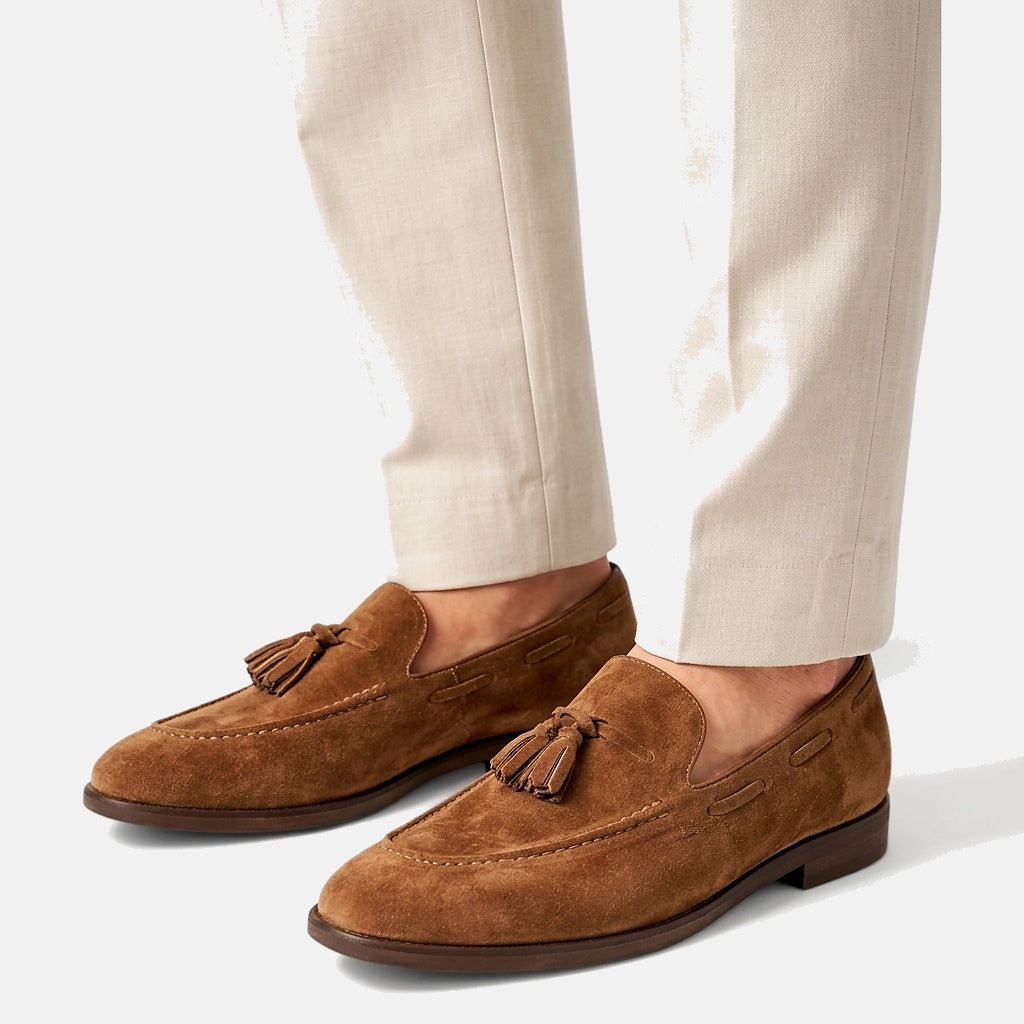 Mocasines para hombre con borlas y costura tipo delantal-Footwear for men-Casaluzia