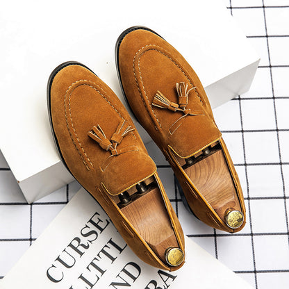 Mocasines para hombre con borlas y costura tipo delantal-Footwear for men-Casaluzia