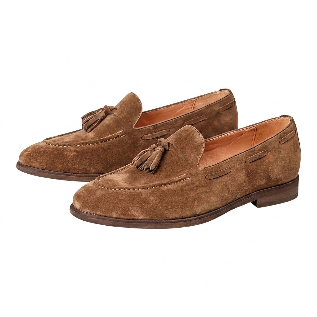 Mocasines para hombre con borlas y costura tipo delantal-Footwear for men-Casaluzia