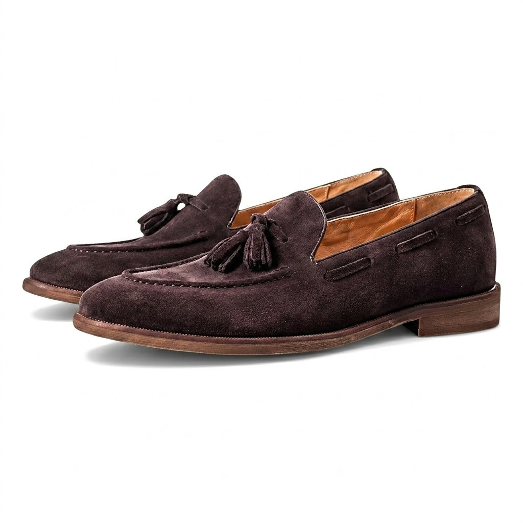 Mocasines para hombre con borlas y costura tipo delantal-Footwear for men-Casaluzia