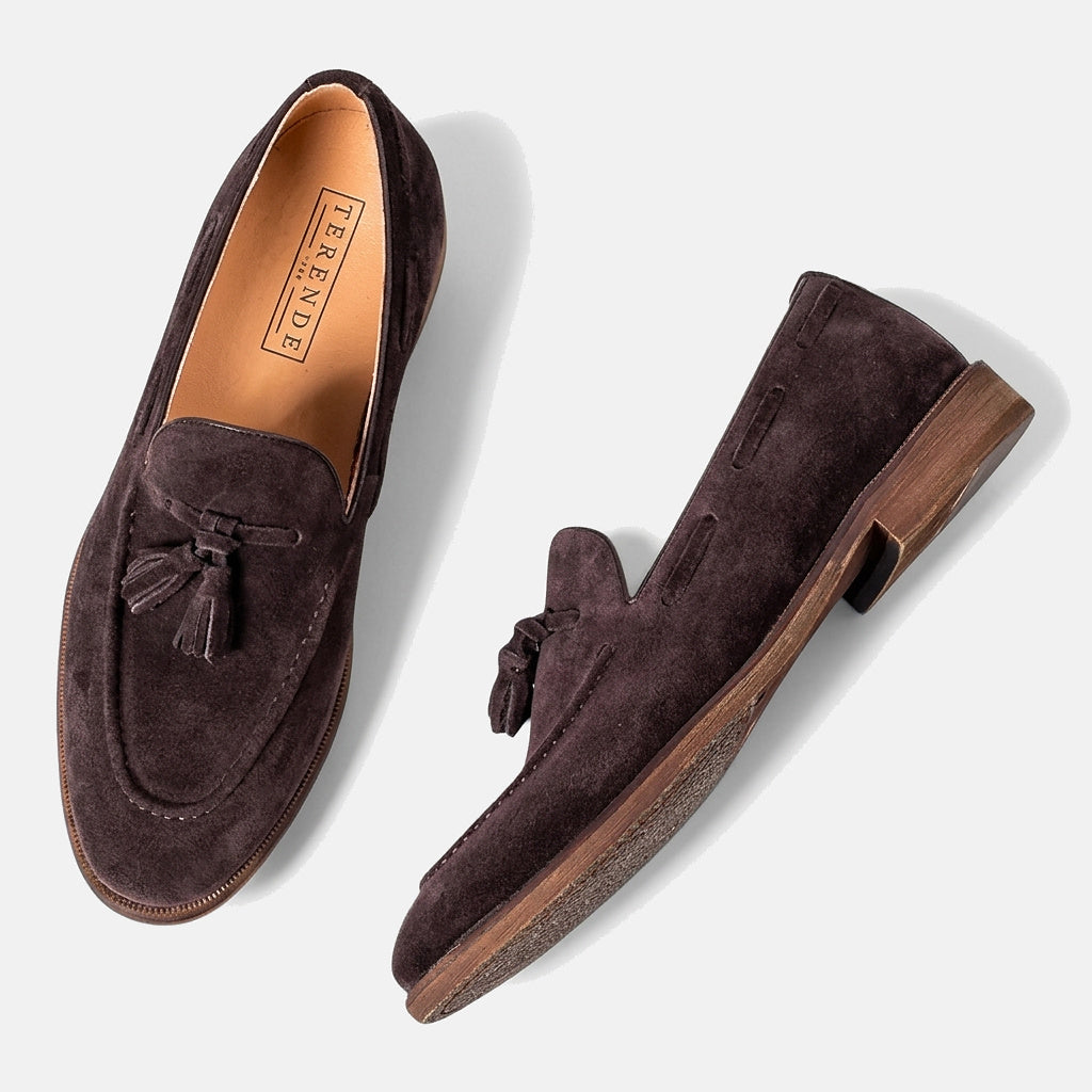 Mocasines para hombre con borlas y costura tipo delantal-Footwear for men-Casaluzia