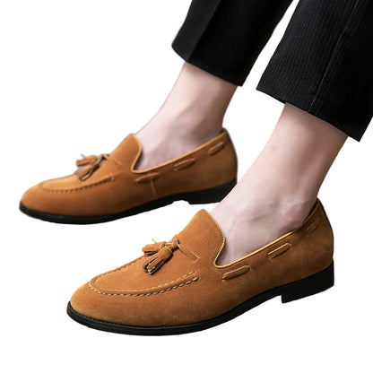 Mocasines para hombre con borlas y costura tipo delantal-Footwear for men-Casaluzia