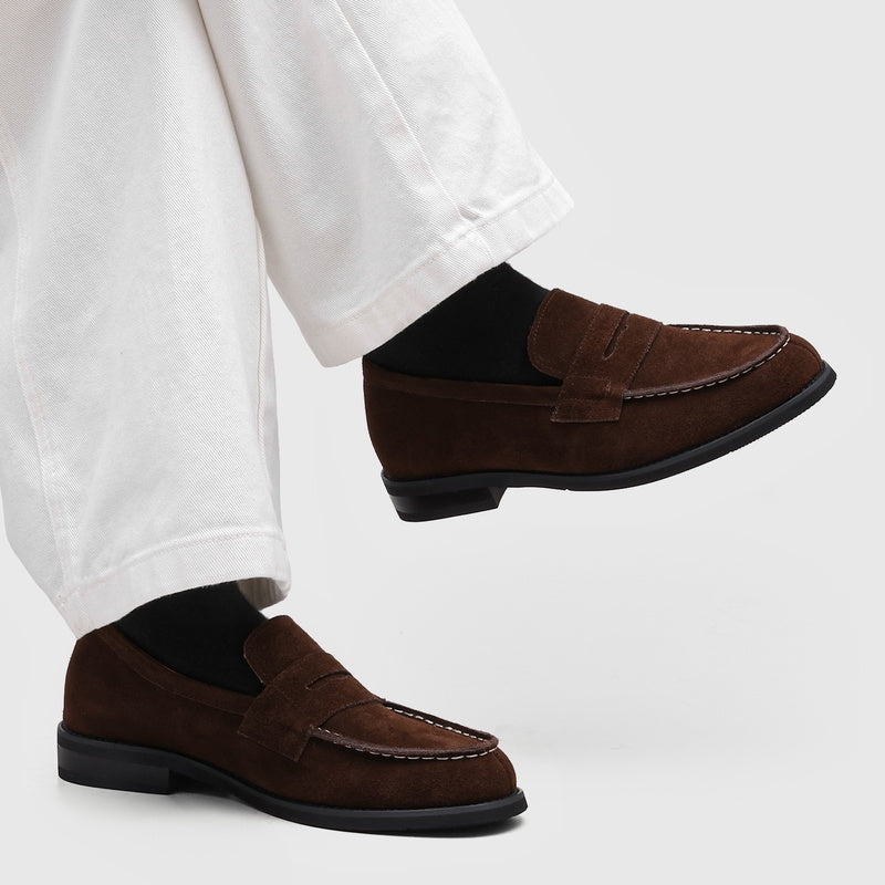 Mocasines Penny de ante para hombre con costuras en contraste-Footwear for men-Casaluzia