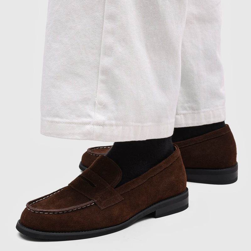 Mocasines Penny de ante para hombre con costuras en contraste-Footwear for men-Casaluzia
